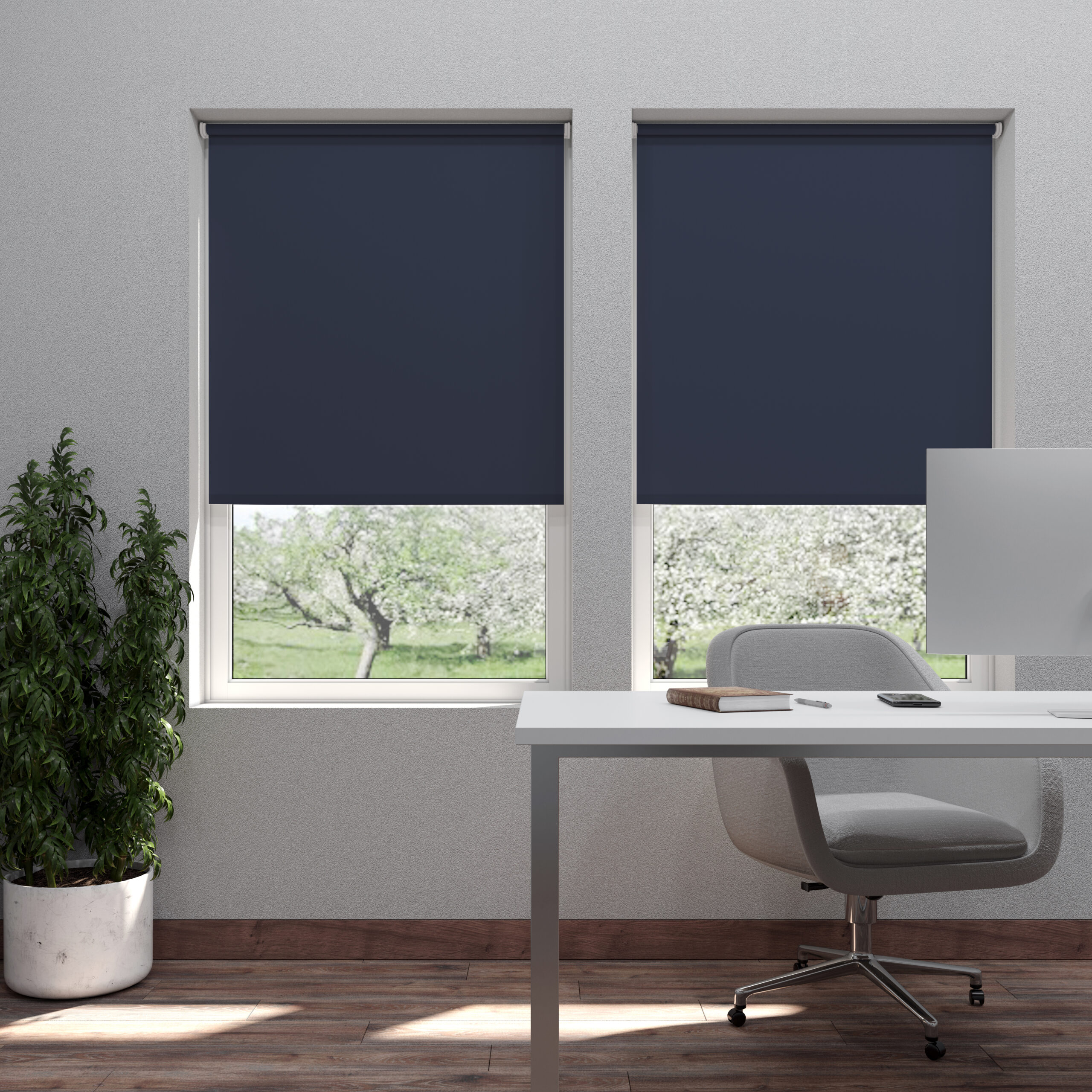 Bermuda Indigo Blackout Roller Blind