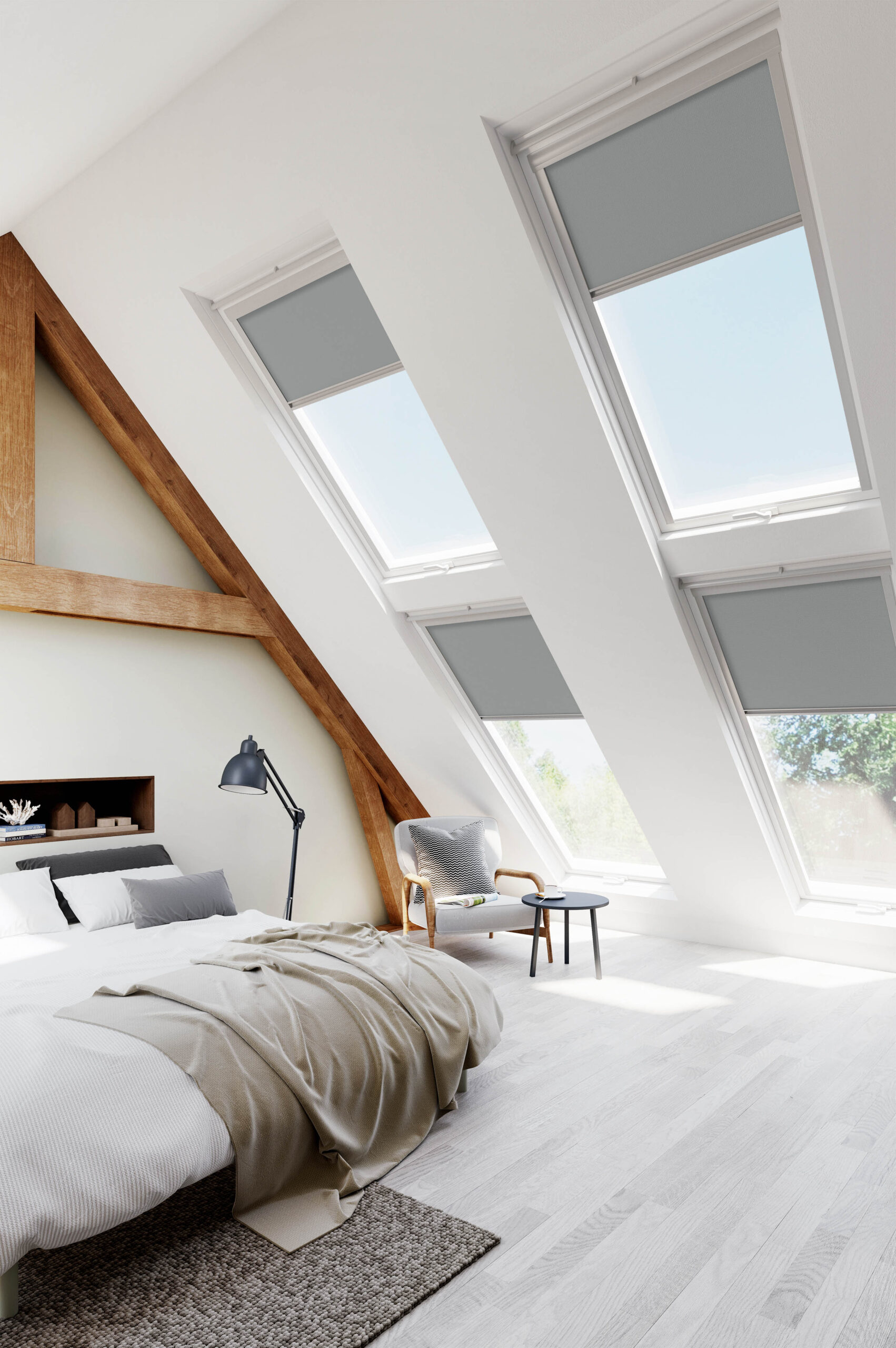 FLINT BLACKOUT ROOF BLIND WHITE FRAME – FAKRO - Image 2